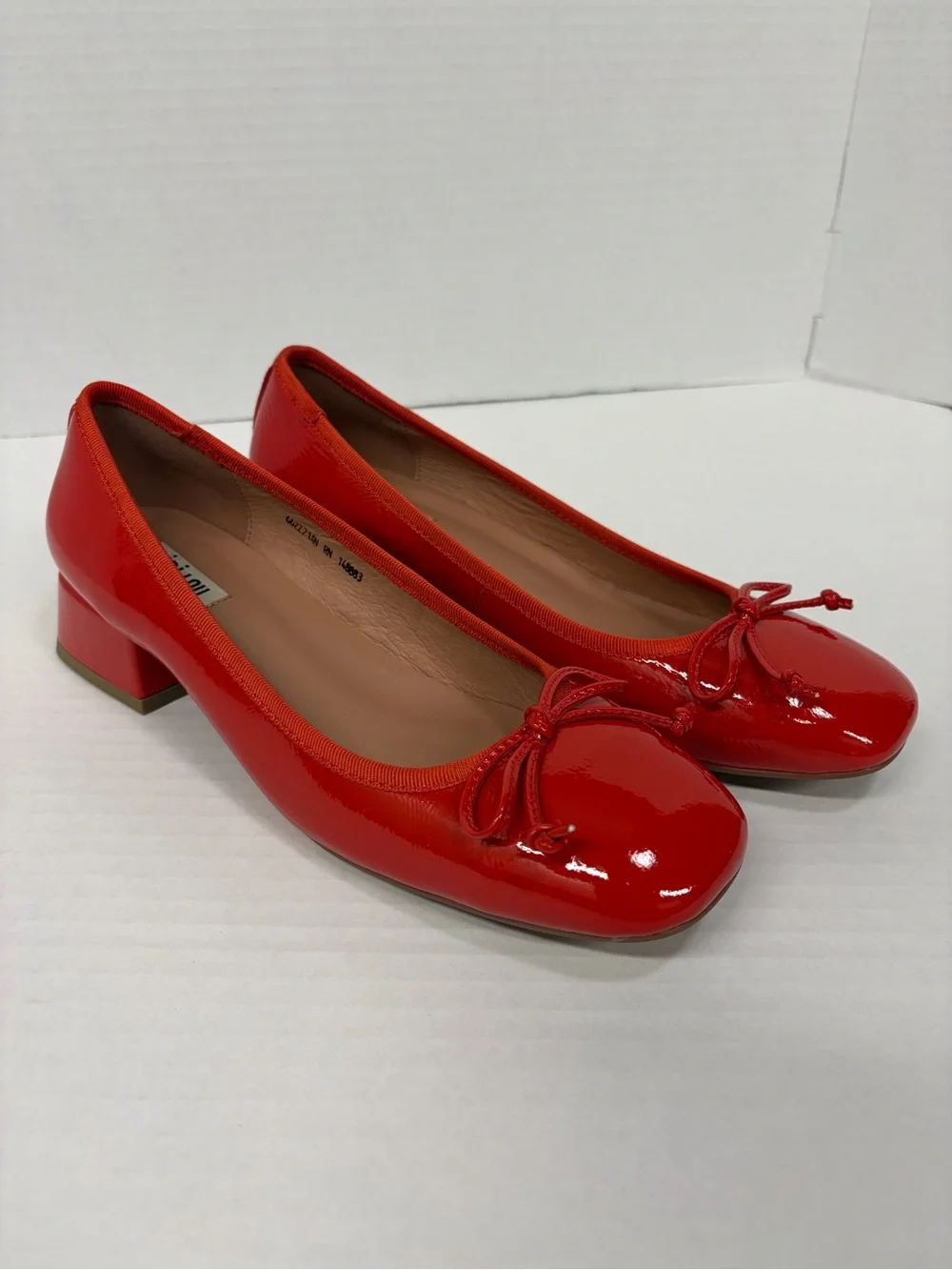 Anthropologie Bibi Lou Heeled Ballet Pumps Red/Orange 8.5